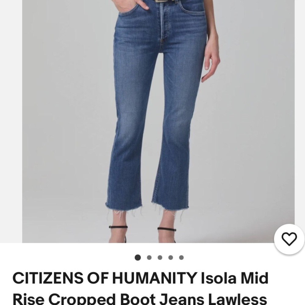 Citizens of humanity isola cropped jeans size 26 preowned distressed 2030-1436